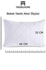 %100 Doğal Pamuk Sıvı Geçirmez Bebek Yastığı Antialerjik 35x45 cm