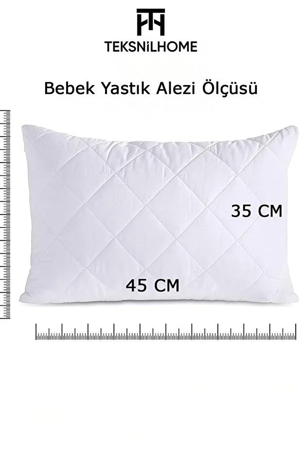 %100 Doğal Pamuk Sıvı Geçirmez Bebek Yastığı Antialerjik 35x45 cm