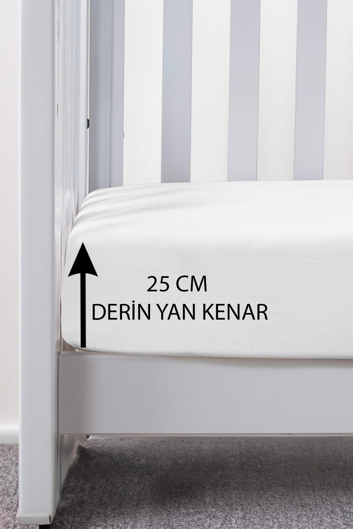 | %100 Pamuk Sıvı Geçirmez Bebek Yatak Koruyucu Alez | Beşik Kreş Yatak Alezi | Full Kenar Çarşaf