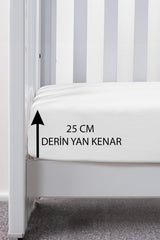 | %100 Pamuk Sıvı Geçirmez Bebek Yatak Koruyucu Alez | Beşik Kreş Yatak Alezi | Full Kenar Çarşaf