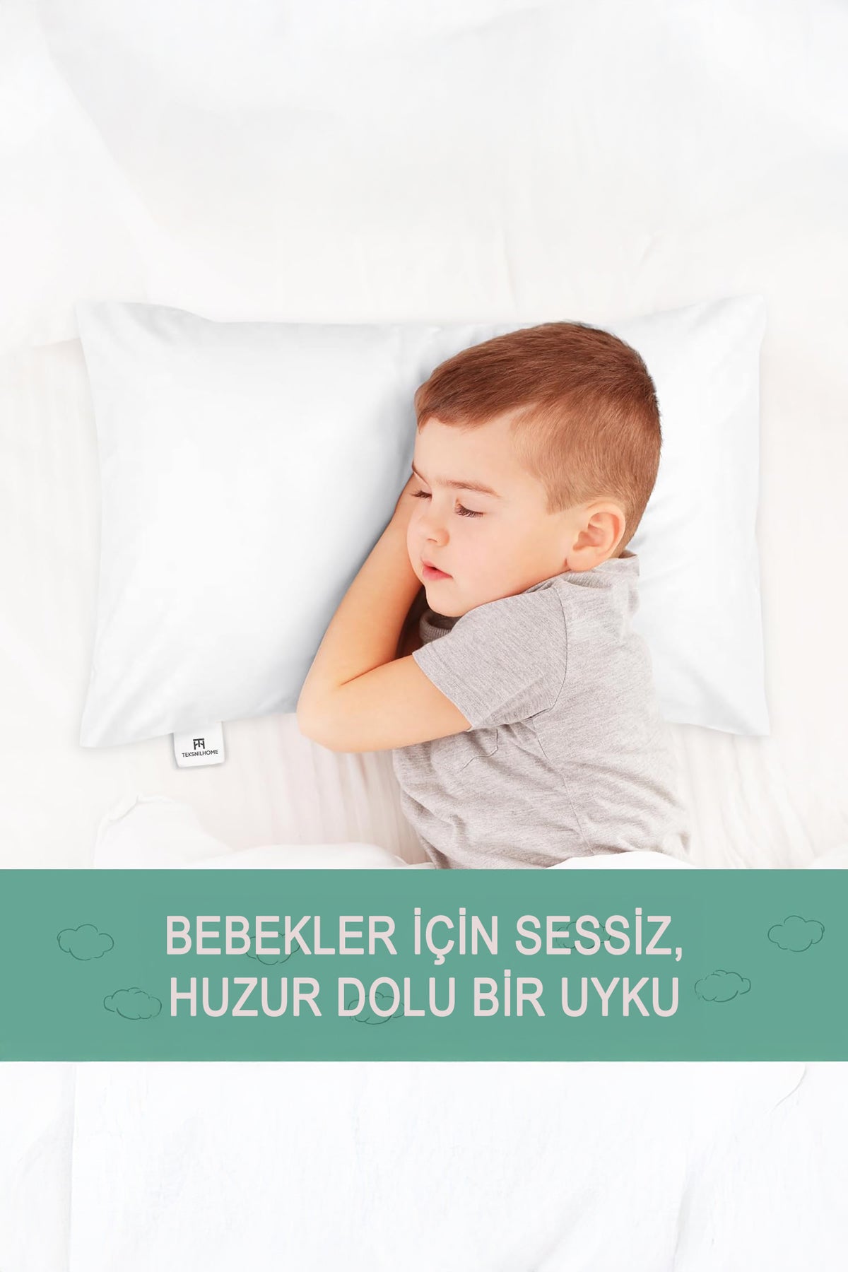 %100 Pamuklu Sıvı Geçirmez Bebek Yastığı Antialerjik 35x45 cm