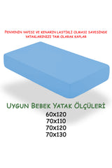 %100 Pamuk Penye Bebek Lastikli Çarşaf, Anne Yanı Çarşafı, Kreş Bebek Yatağı Çarşafı