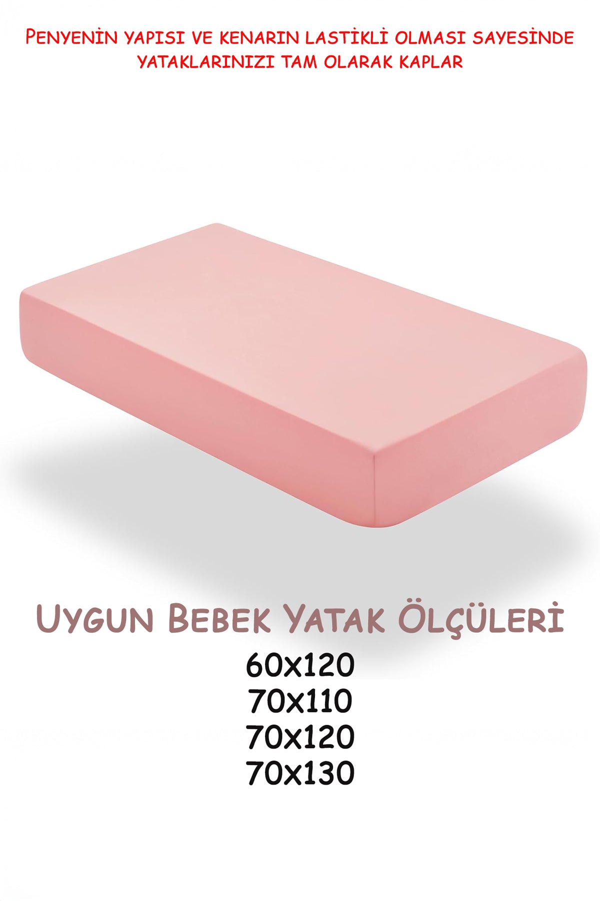 %100 Pamuk Penye Bebek Lastikli Çarşaf, Anne Yanı Çarşafı, Kreş Bebek Yatağı Çarşafı