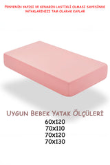 %100 Pamuk Penye Bebek Lastikli Çarşaf, Anne Yanı Çarşafı, Kreş Bebek Yatağı Çarşafı